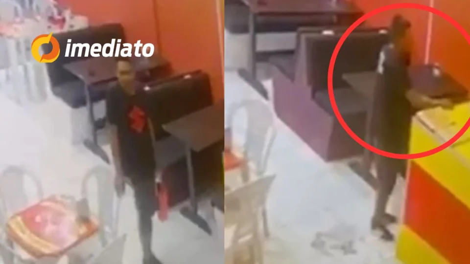 VEJA VÍDEO: homem furta celular em lanchonete após pedir ‘x-salada’ no bairro Braga Mendes