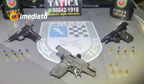 Força Tática apreende três pistolas após denúncia de confronto entre facções no Mutirão
