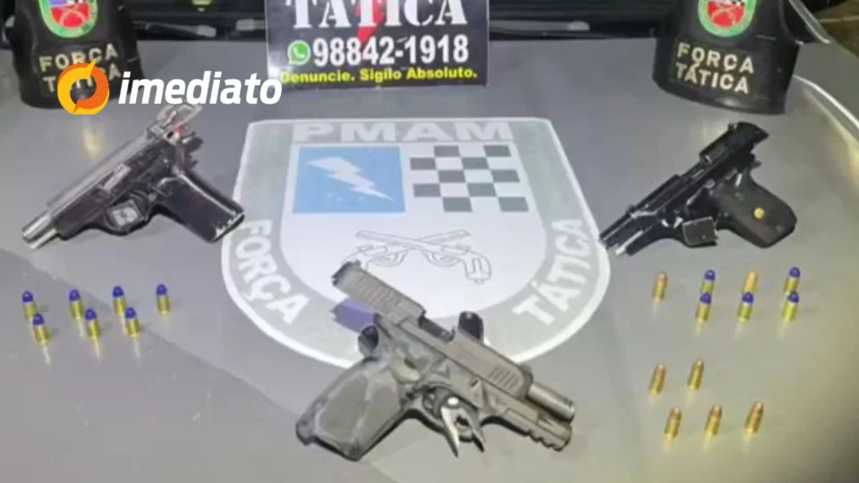 Força Tática apreende três pistolas após denúncia de confronto entre facções no Mutirão