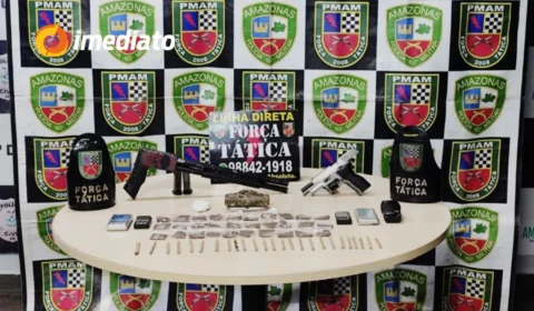 Polícia apreende arma de fogo, drogas e simulacro após denúncia no bairro São Francisco