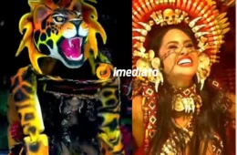 VÍDEO: Isabelle Nogueira se transforma em ‘onça’ na 1ª noite do Festival de Parintins 2025