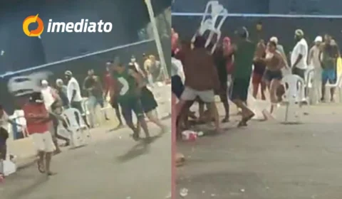 VÍDEO: Vulgo ‘Sapinho’ é espancado com cadeiradas e fratura o braço durante briga em bar no Amazonas