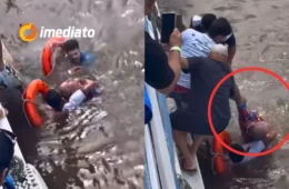 VEJA VÍDEO: homem embriagado se joga no rio durante viagem de barco para parintins