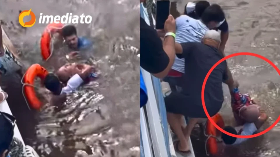 VEJA VÍDEO: homem embriagado se joga no rio durante viagem de barco para parintins