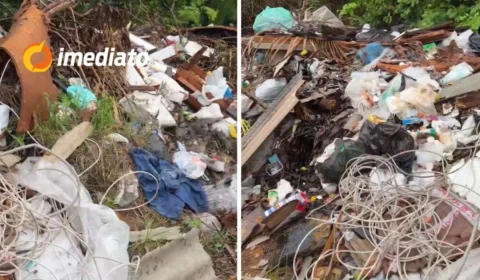 Moradores do Monte das Oliveiras denunciam acúmulo de lixo e falta de iluminação em parada de ônibus