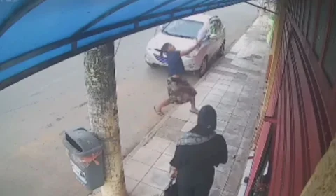 Vídeo impressionante mostra mulher salvando cachorro que caiu de prédio