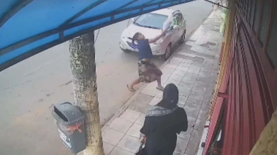 Vídeo impressionante mostra mulher salvando cachorro que caiu de prédio