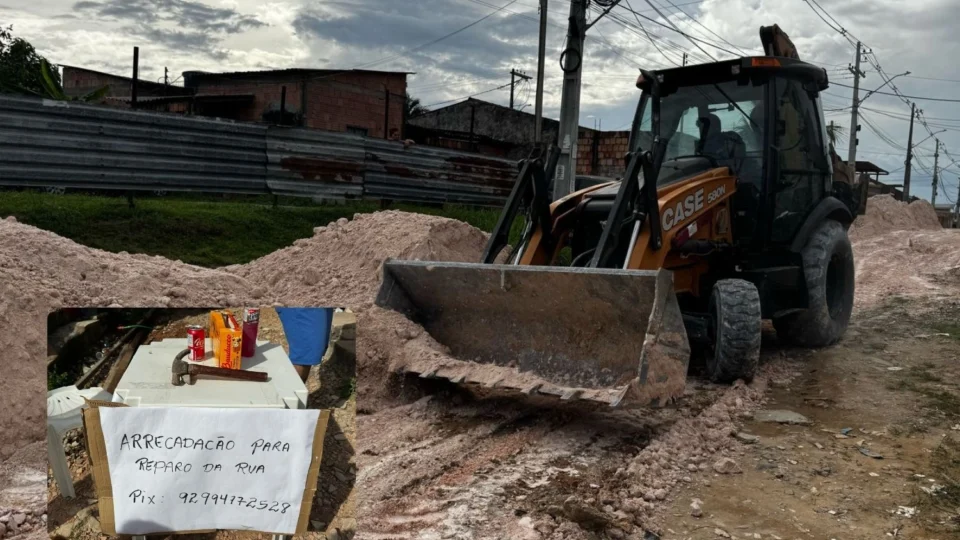 Moradores da Comunidade Nobre realizam vaquinha para pavimentar rua após promessa não cumprida de asfalto