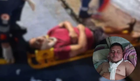 Motociclista sofre acidente grave ao cair em buraco na rua Raquel, no bairro Petrópolis