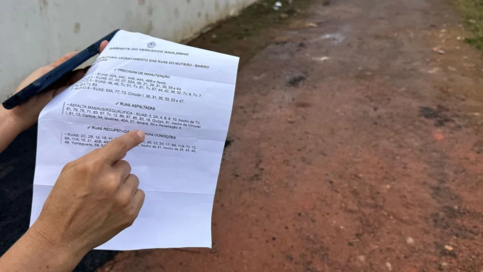 Moradores cobram conclusão de obra após serviço inacabado de asfaltamento da Seminf no Novo Aleixo