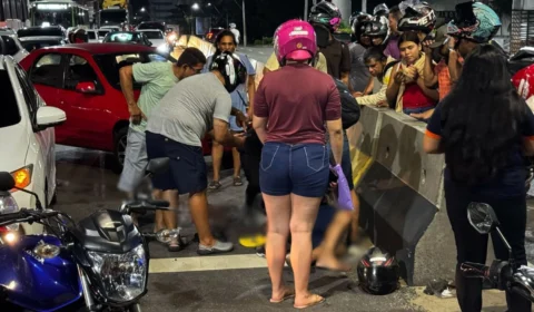 Motociclista fica gravemente ferido após colisão na avenida Efigênio Salles, em Manaus