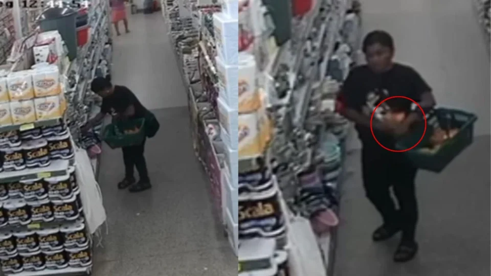 Mulher é flagrada furtando pacotes de café em supermercado no bairro Jorge Teixeira, em Manaus