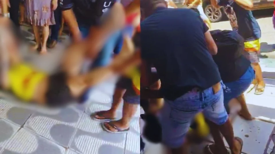 Veja o vídeo em que empresário é socorrido por familiares e populares após ser baleado dentro de loja na Galeria Manoa