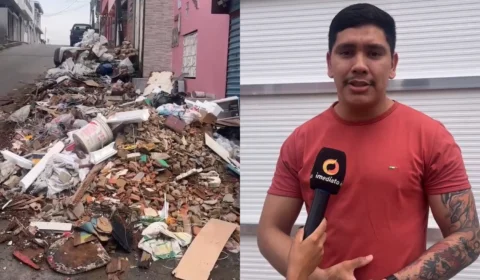 Acúmulo de lixo toma metade de rua no Alvorada 3 e moradores denunciam abandono da coleta