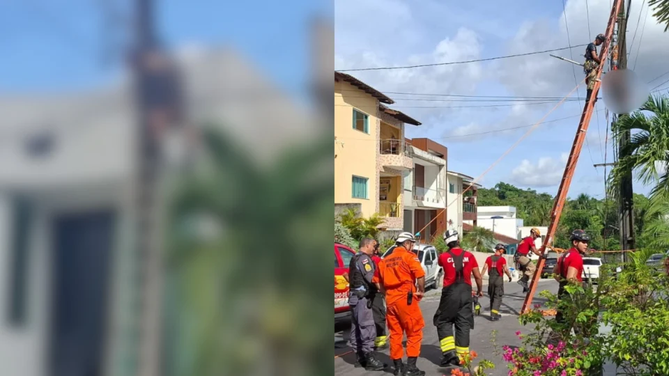 Fotos: homem morre eletrocutado enquanto fazia reparo em poste no bairro Tarumã, em Manaus