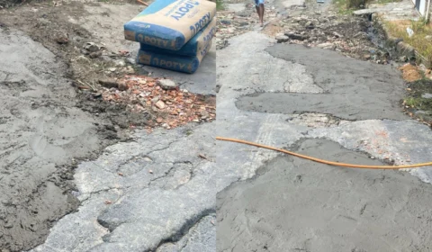 Vídeo: Cansados do abandono, moradores compram materiais para tapar buracos em rua no Cidade de Deus