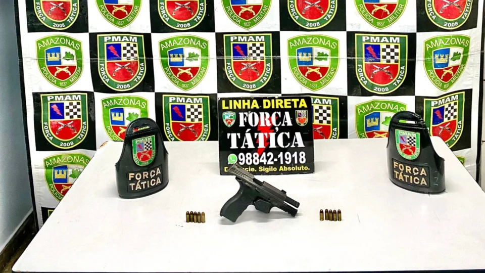 Força Tática apreende pistola .40 abandonada por suspeito durante fuga no Novo Aleixo