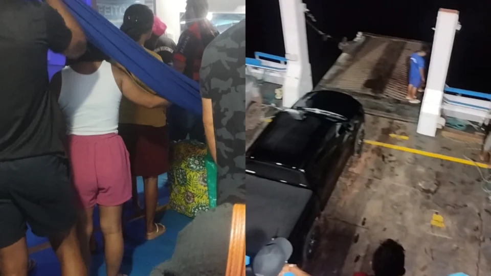 Exclusivo: Passageiros passam mais de 12 horas encalhados no Rio Amazonas após desvio de rota causado por temporal na madrugada deste domingo (8)