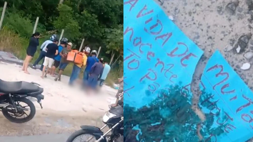 Vídeos: Facção esquarteja homem e deixa restos mortais em avenida com cartaz; ‘Tirei a vida de muitos inocentes’