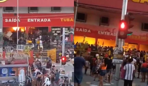 Vídeo: Supermercado é saqueado durante incêndio em Duque de Caxias; cenas de caos viralizam nas redes