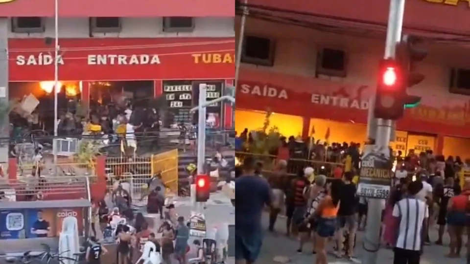Vídeo: Supermercado é saqueado durante incêndio em Duque de Caxias; cenas de caos viralizam nas redes