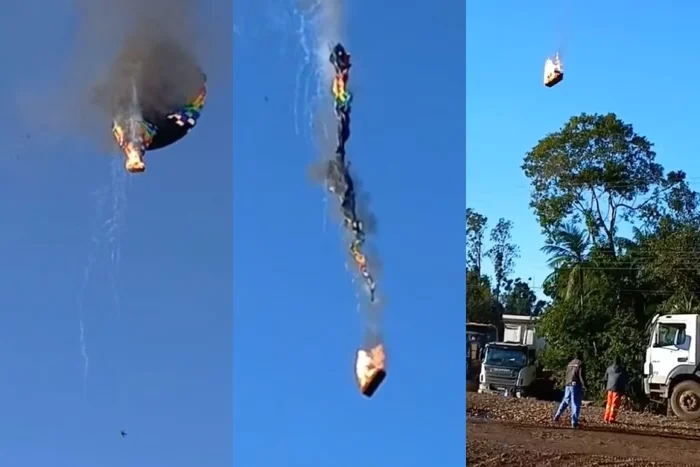 Oito pessoas morrem após queda de balão com 21 a bordo em Praia Grande (SC)