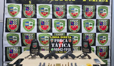 Força Tática da PMAM apreende armas, munições e drogas em Operação contra facção no Fátima I em Manaus