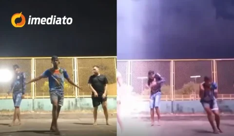 VEJA VÍDEO: Raio assusta grupo de jovens durante ensaio de dança na Vila Olímpica, em Manaus