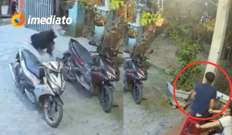 IMAGEM FORTE: homem é morto ao tentar se defender com latinha de cerveja contra assassino armado com facão