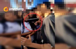 VEJA VÍDEO: Namorado de aluna saca arma e aponta para adolescente durante briga na porta de escola