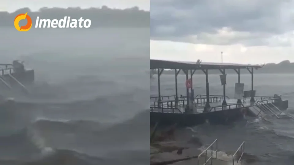 VEJA VÍDEO: Temporal com ventania provoca destruição e sustos em Nhamundá, no interior do Amazonas