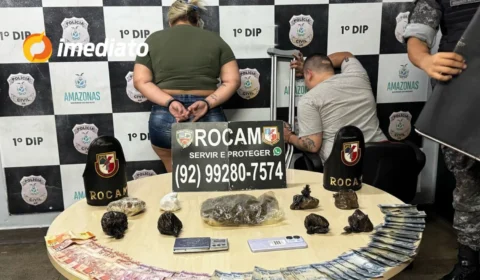 Casal é preso por comercializar drogas dentro de residência no bairro São Lázaro; homem usava muleta