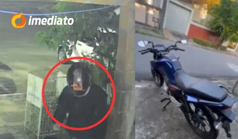 Câmera flagra homem furtando motocicleta durante a madrugada no bairro Cachoeirinha