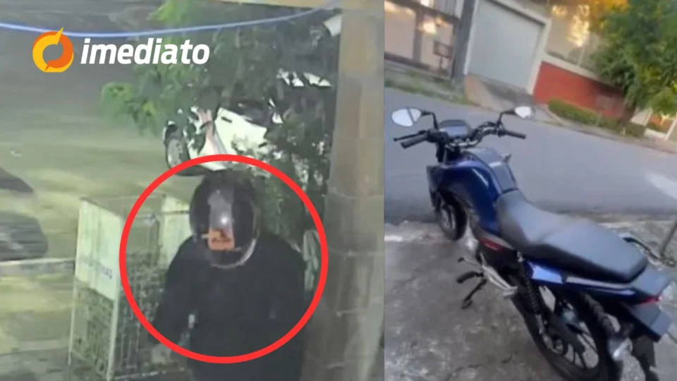 Câmera flagra homem furtando motocicleta durante a madrugada no bairro Cachoeirinha