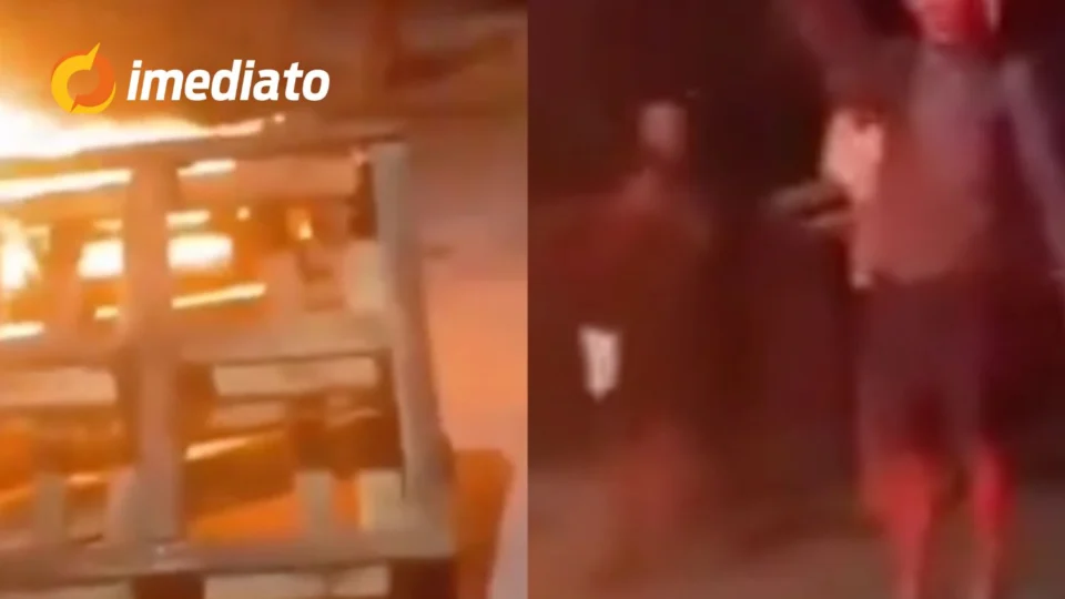 IMAGEM FORTE: Vulgo ‘Frango’ é capturado por facção rival e jogado vivo em fogueira