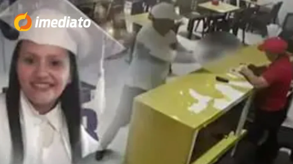 IMAGEM FORTE: Mulher é assassinada a tiros enquanto trabalhava em atendimento de restaurante