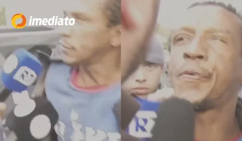 VEJA VÍDEO: Vulgo ‘Galo Cego’, suspeito de assassinato, cospe em repórter durante transmissão ao vivo