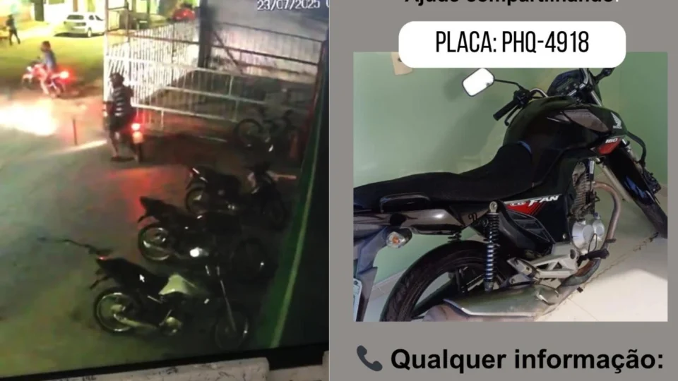 Veja vídeo: motocicleta é furtada no Centro de Manaus e imagens de segurança mostram a ação criminosa