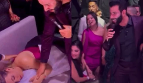 Veja vídeo: Convidada de Éder Militão vira meme após dormir durante show de Gusttavo Lima no casamento