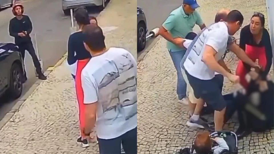 Vídeo: Bandido usa arma falsa para assaltar família com bebês e acaba rendido na Barra da Tijuca