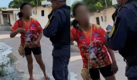 Veja vídeo: esposa de ladrão discute com policiais após ele levar “corretivo” da população