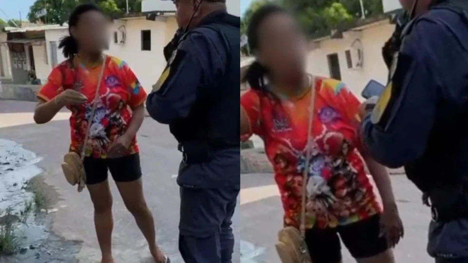 Veja vídeo: esposa de ladrão discute com policiais após ele levar “corretivo” da população