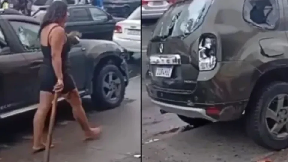 “Picareta da Vingança”: Mulher quebra o carro do marido com picareta após suposta traição em São Cristóvão