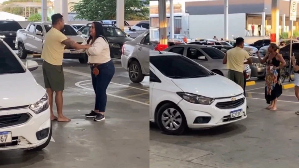 Veja o vídeo: mulher flagra marido com amante em Manaus e escândalo termina em gritaria e confusão em supermercado
