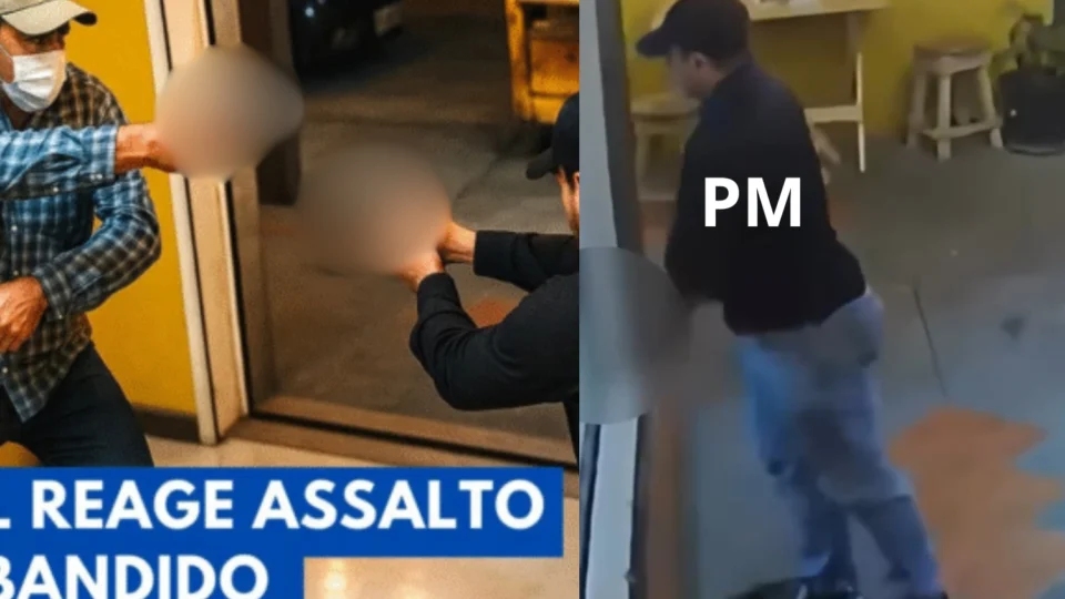 Veja o vídeo: PM de folga reage a assalto e mata criminoso armado em restaurante