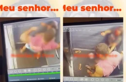 Veja o vídeo: Homem espanca namorada dentro de elevador em condomínio na Ponta Negra