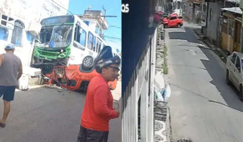 Veja o vídeo: Picape vai parar em baixo de ônibus da linha 223 no Lírio do Vale