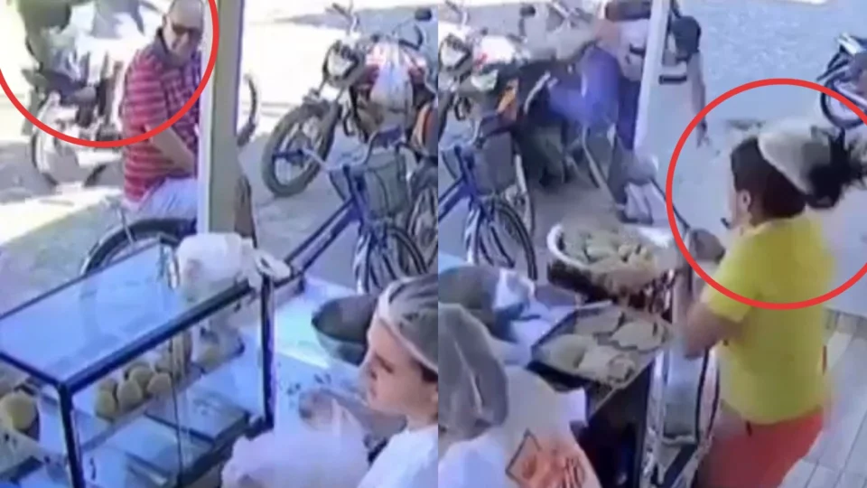 Veja o vídeo: Criminosos invadem pastelaria para executar cliente e matam dona do local por engano