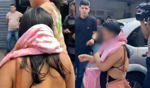 Vídeo: Mãe de bebê de um mês que morreu asfixiado permanece em silêncio ao ser levada para a delegacia