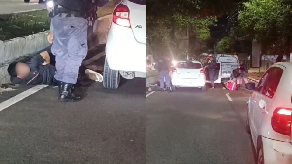 Vídeo: PM dá ‘sacode’ e prende em flagrante quadrilha que furtava carros com uso de ‘chapolin’ na Av. Darcy Vargas